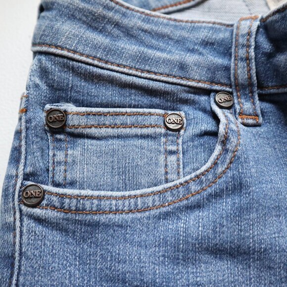 New One Teaspoon Freebirds II Low Rise Skinny Jean in Blue Cash Size 24 - Picture 10 of 14